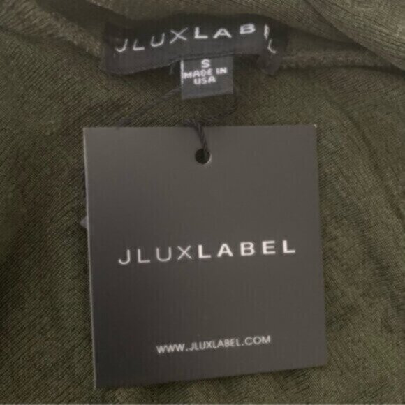 NWT Jluxlabel Olive Draped Back Fitted Silhouette Midi Dress With Crystal Accent - Picture 9 of 12